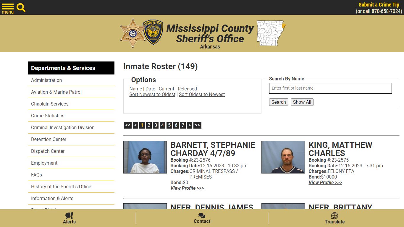 Inmate Roster - Current Inmates Booking Date Descending - Mississippi ...